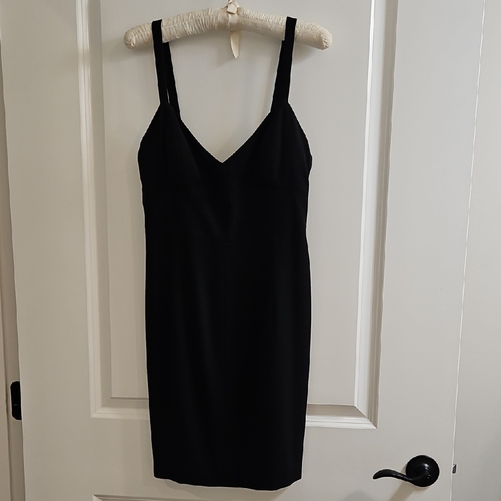 CHANEL BLACK WOOL CREPE DRESS